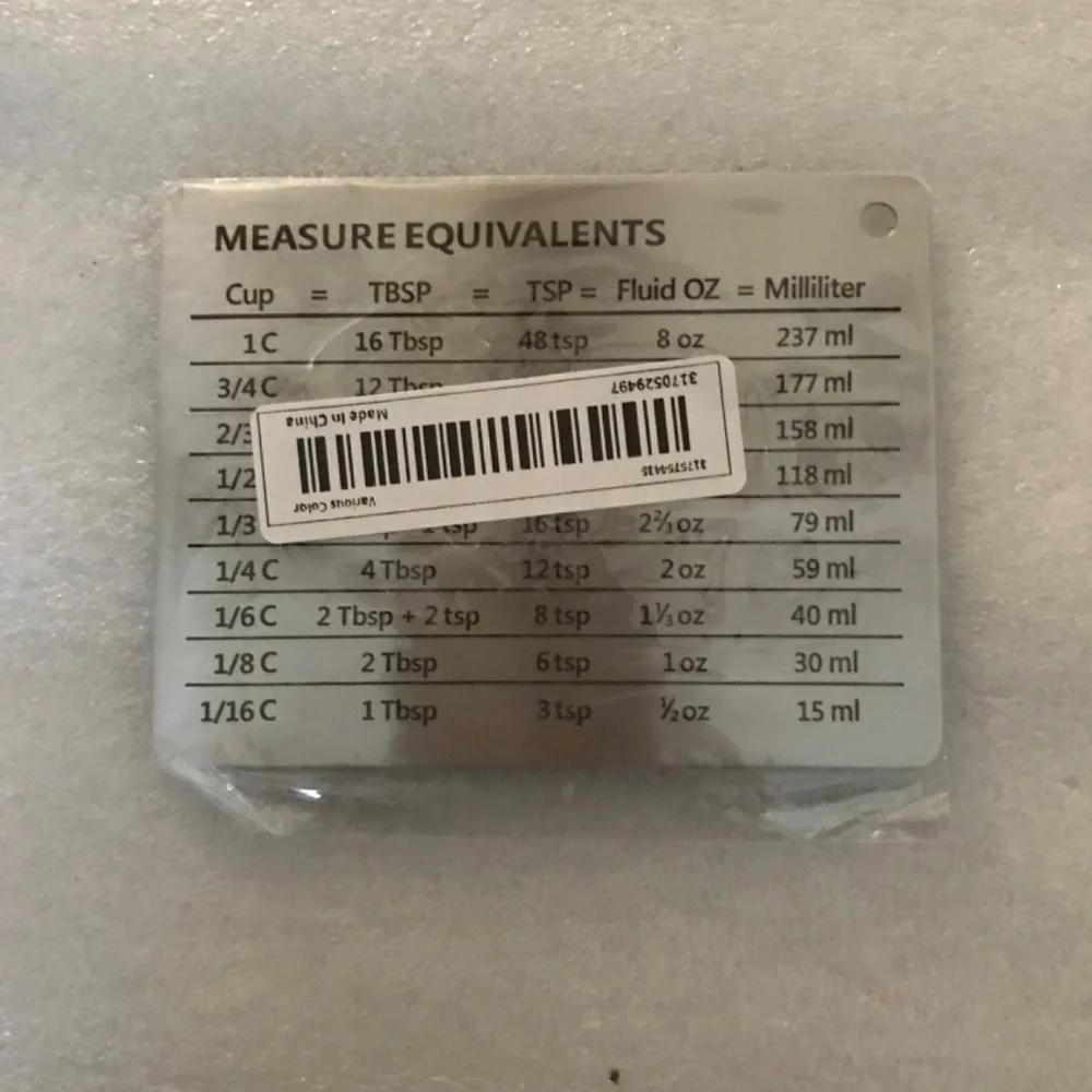 Stainless Steel Fridge Magnet, Common Unit Conversion Comparison Table